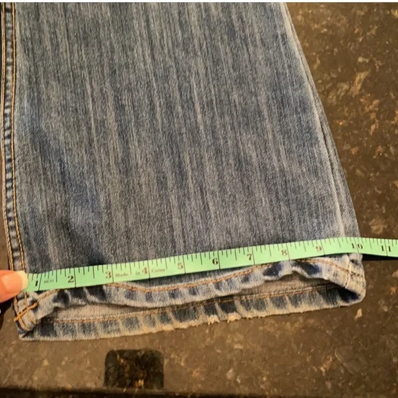 Cache 10 Floral Sequin Bell Boot flare Jeans Y2K! - Picture 13 of 15